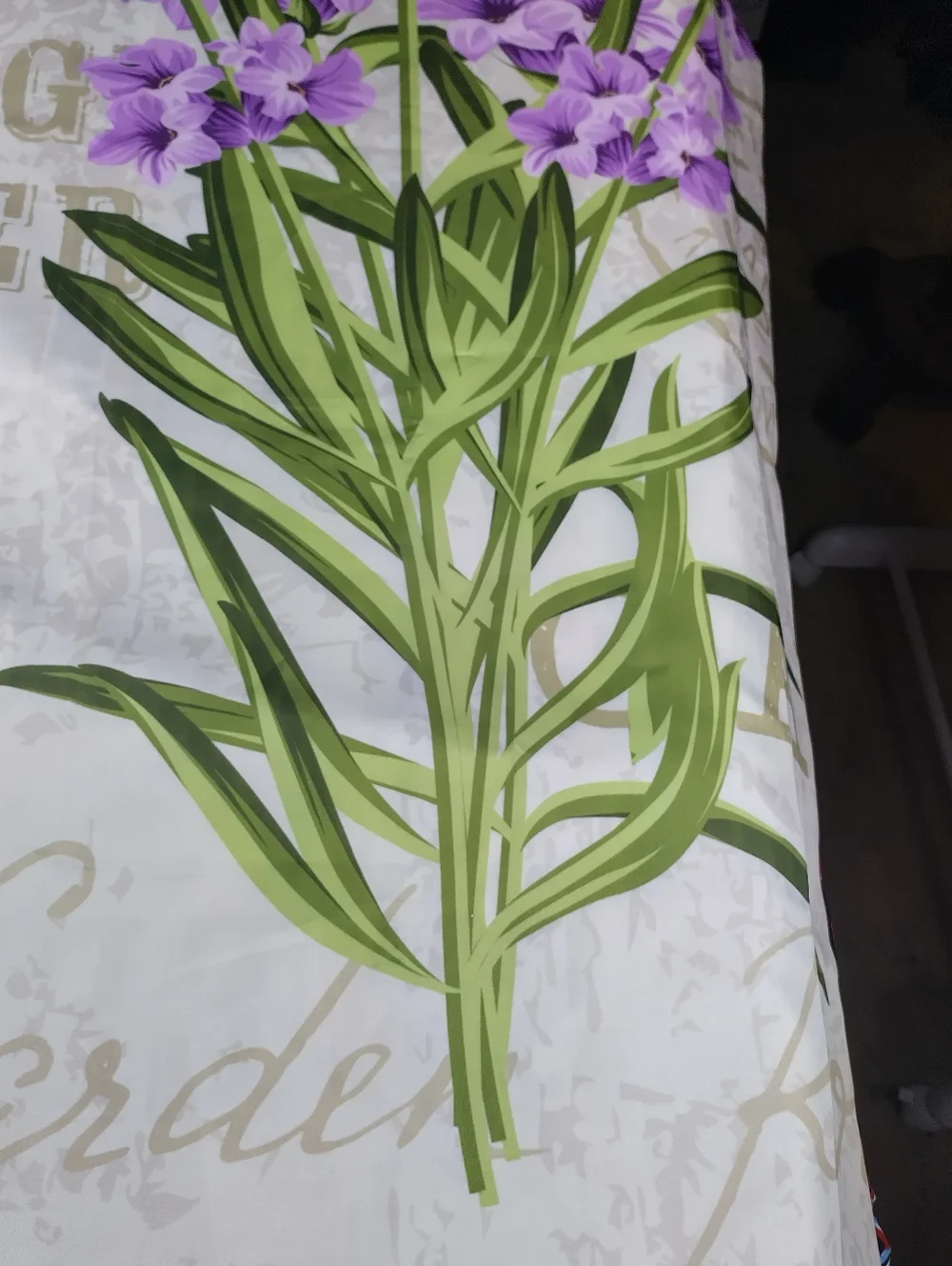 Wild Flower Shower Curtain Purple Petals Bathroom Outter Lining